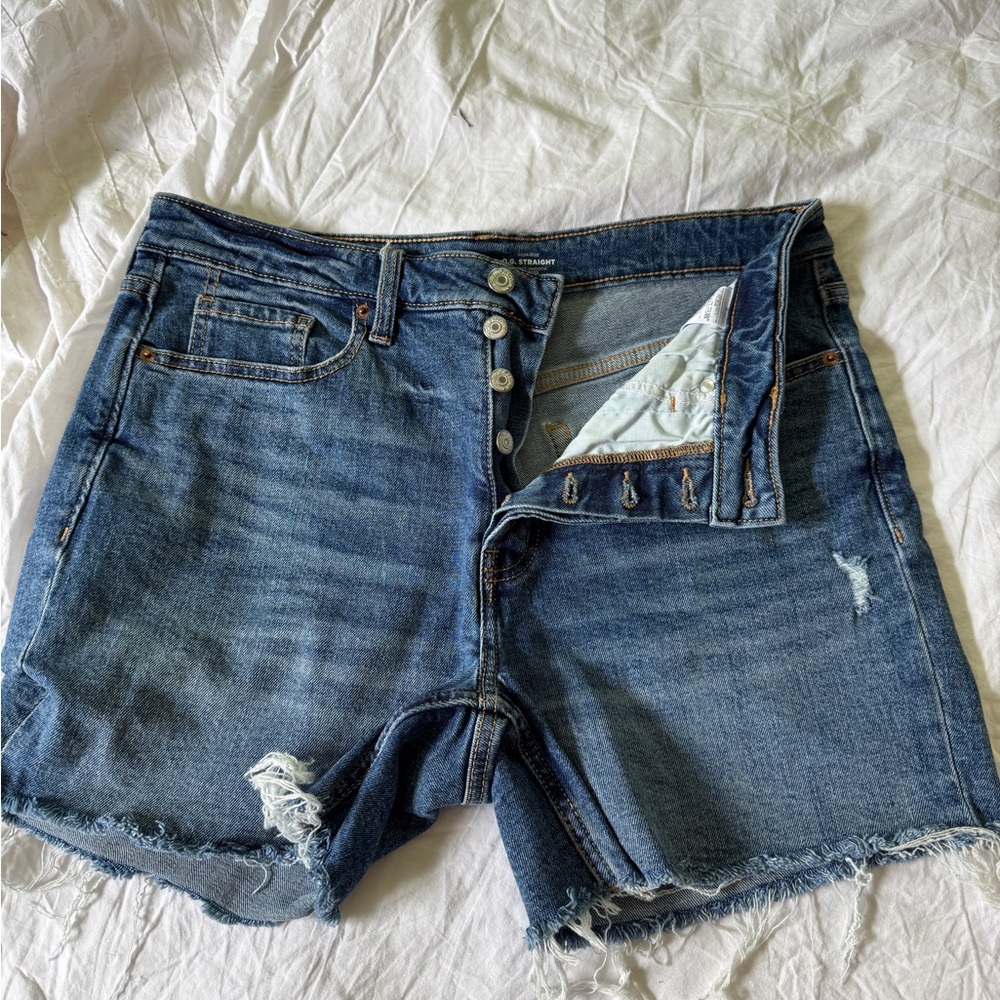 Old Navy Blue Jean Shorts High Rise OG Straight
